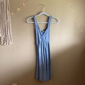 Blue summer dress, cross cross back
